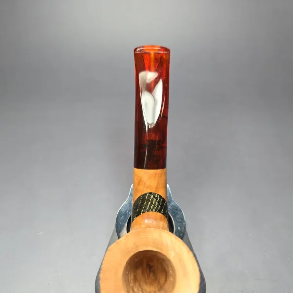 Paronelli Rusticated Bent Billiard w/ Fossilized Oak Estate Briar Pipe, Unsmoked - Image 7