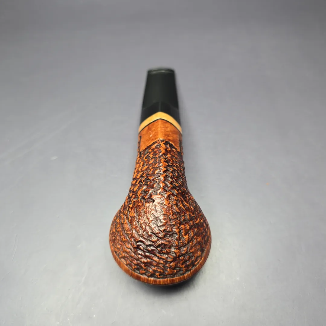 Jirsa Rusticated Squat Bulldog Estate Briar Pipe, Unsmoked, 9mm - Image 7