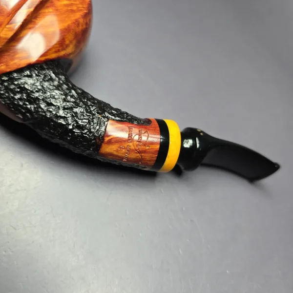 Poul Winslow E Partially Rusticated Blowfish Estate Briar Pipe,  Unsmoked, 9mm - Image 7
