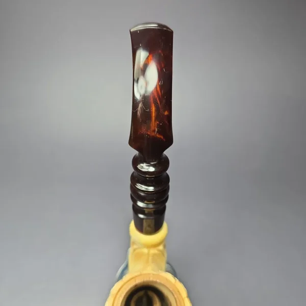 Mesut XL Whirling Dervishes Oom Paul w/ Cap Estate Block Meerschaum Pipe, Turkish Estates - Image 7