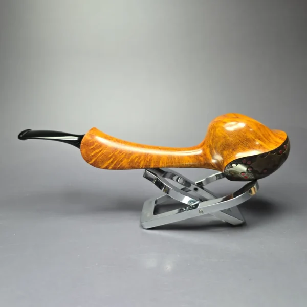 Maigurs Knets ** Long Shank Turtle w/ Figural Carvings Estate Briar Pipe, Unsmoked - Image 7