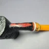 Neerup XL Sandblasted Volcano w/ Zebrawood Estate Briar Pipe, Danish Estates - Image 7