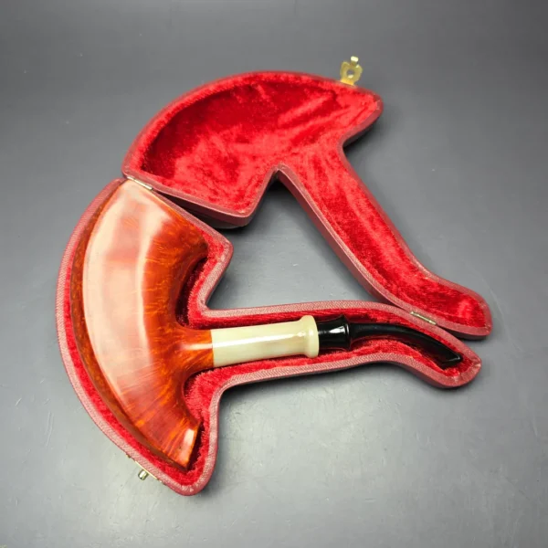 SU Pipes Smooth Pickaxe w/ Oxhorn Handmade Briar Pipe, New - Image 8