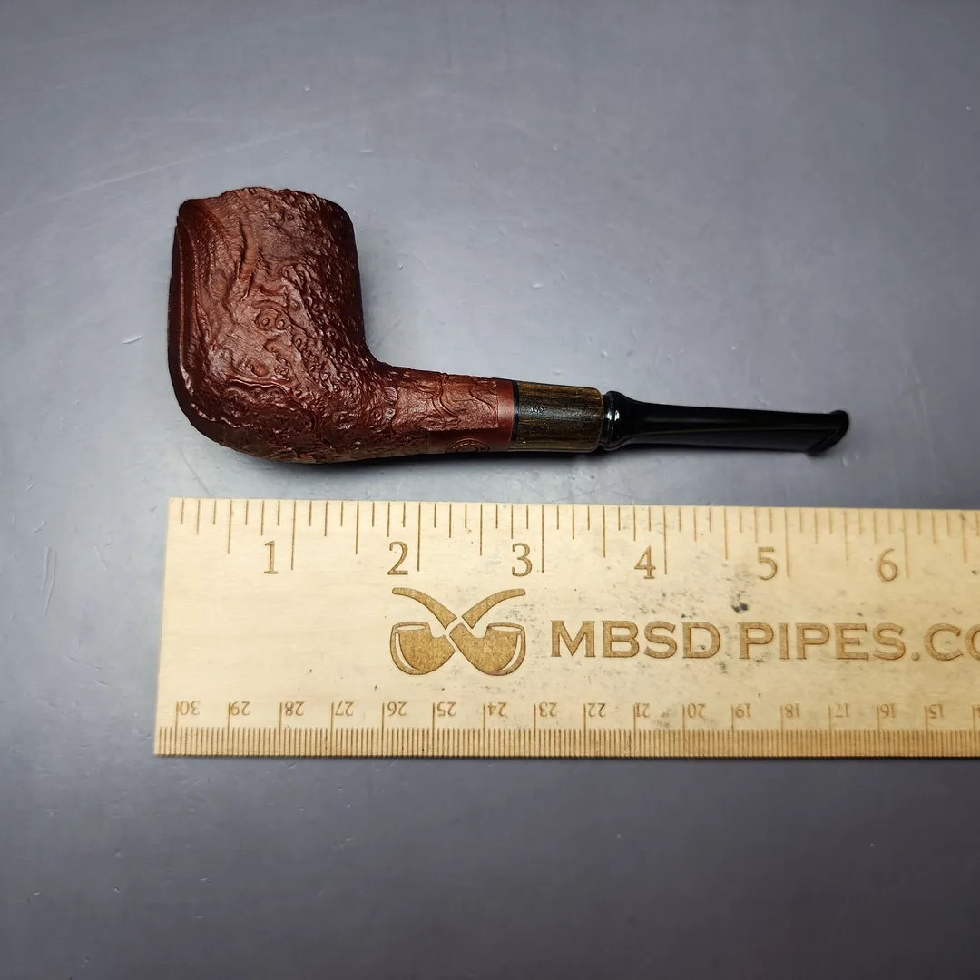 MBSD Briars by Piero Vitale Vintage Sandblasted Billiard w/ Zebrawood Briar Pipe, New - Image 8