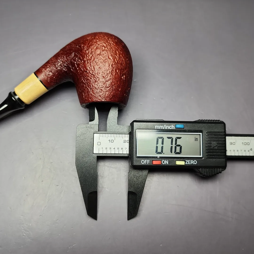 MBSD Briars by Piero Vitale Red Sandblasted Brandy w/ Boxwood Briar Pipe, New - Image 8