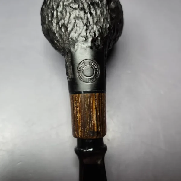 MBSD Briars by Piero Vitale Black Rusticated Author w/ Zebrawood Briar Pipe, New - Image 8