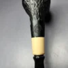 MBSD Briars by Piero Vitale Black Rusticated Billiard w/ Olivewood Briar Pipe, New - Image 8
