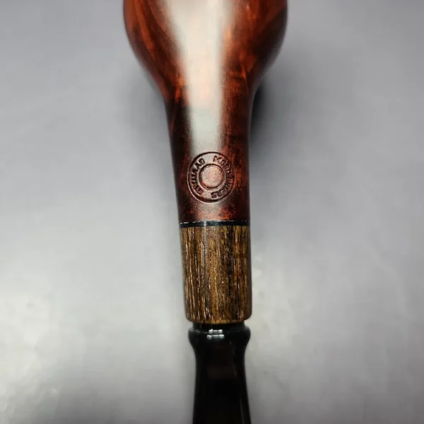 MBSD Briars by Piero Vitale Sienna Contrast Smooth Billiard w/ Zebrawood Briar Pipe, New - Image 7