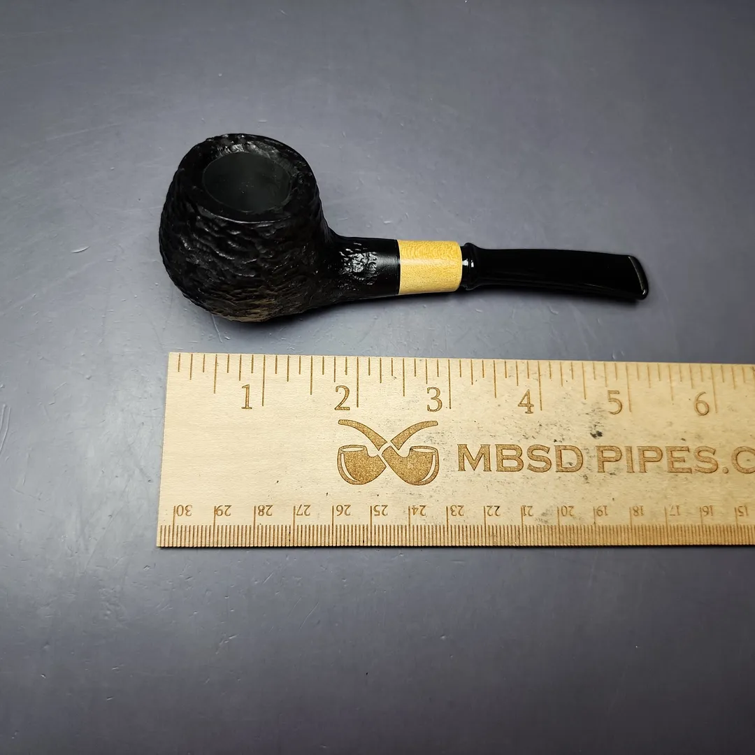 MBSD Briars by Piero Vitale Black Rusticated Author w/ Boxwood Briar Pipe, New - Image 8