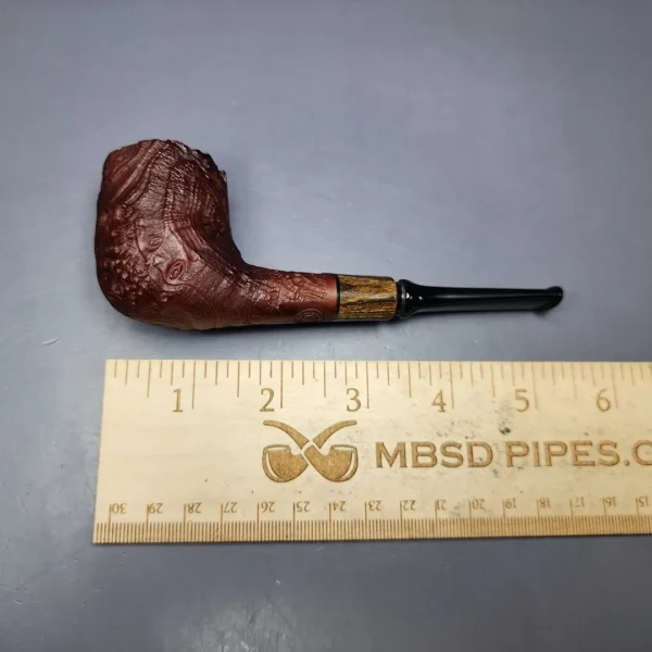MBSD Briars by Piero Vitale Vintage Sandblasted Billiard w/ Zebrawood Briar Pipe, New - Image 8