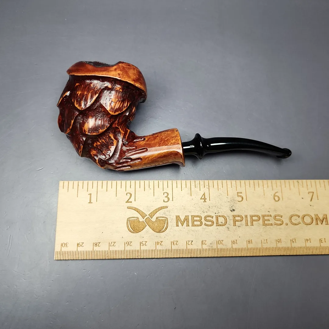 Nording Point Clear Partially Rusticated Freehand Estate Briar Pipe, Unsmoked - Image 8