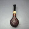 J Mouton Partially Rusticated Apple w/ Horn Handmade Briar Pipe, New - Image 8