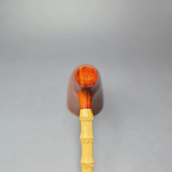 SU Pipes XL Smooth Pickaxe w/ Bamboo & Bakelite Handmade Smooth Briar Pipe, New - Image 8