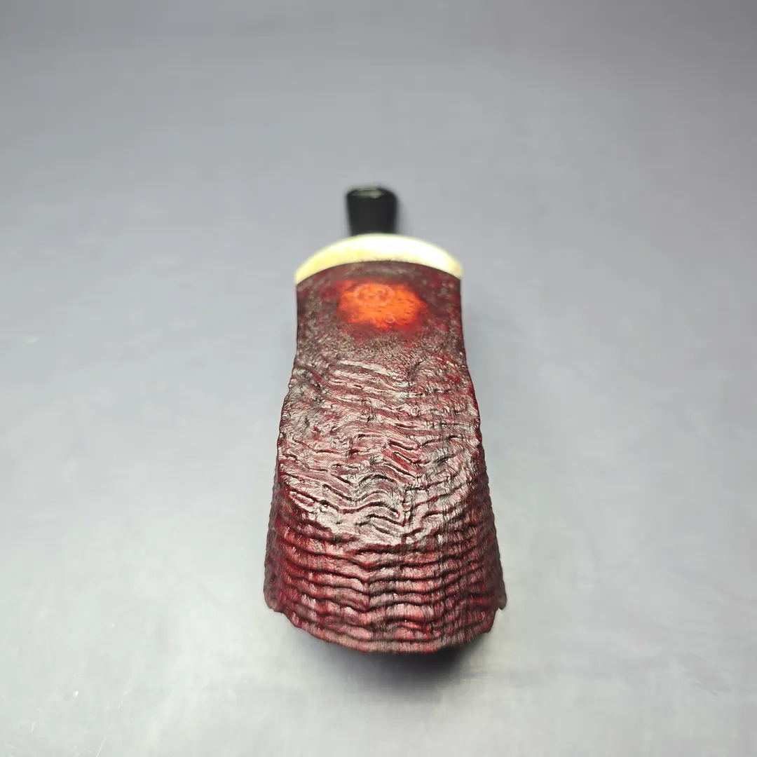 Dirk Heinemann Sandblasted Dublin w/ Fossilized Whale Estate Briar Pipe, Unsmoked - Image 8