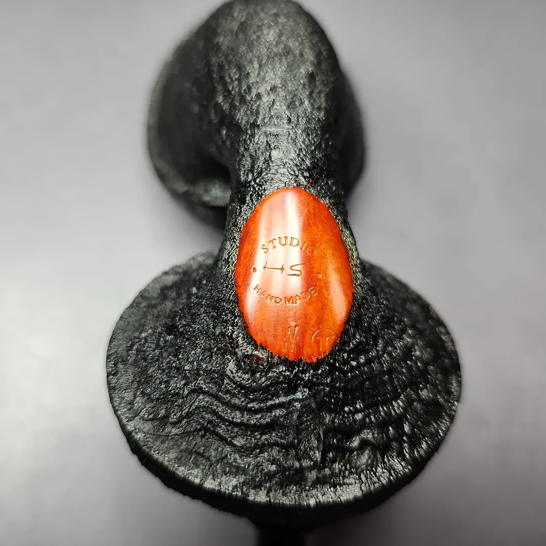 HS Studio XL Asymmetric Sandblasted Freehand Estate Briar Pipe, Unsmoked - Image 8
