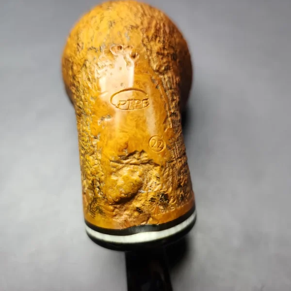 C-Pipe Contrast Sandblasted Apple w/ Reverse Calabash Briar Pipe, New - Image 8