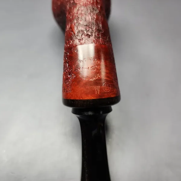 HS Studio Sandblasted Brandy w/ Reverse Calabash Estate Briar Pipe, Unsmoked - Image 8