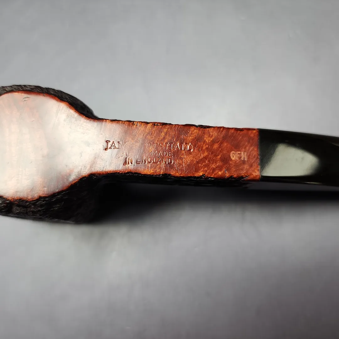 James Upshall Bark Group 6 Partially Rusticated Panel Estate Briar Pipe, Unsmoked - Image 8