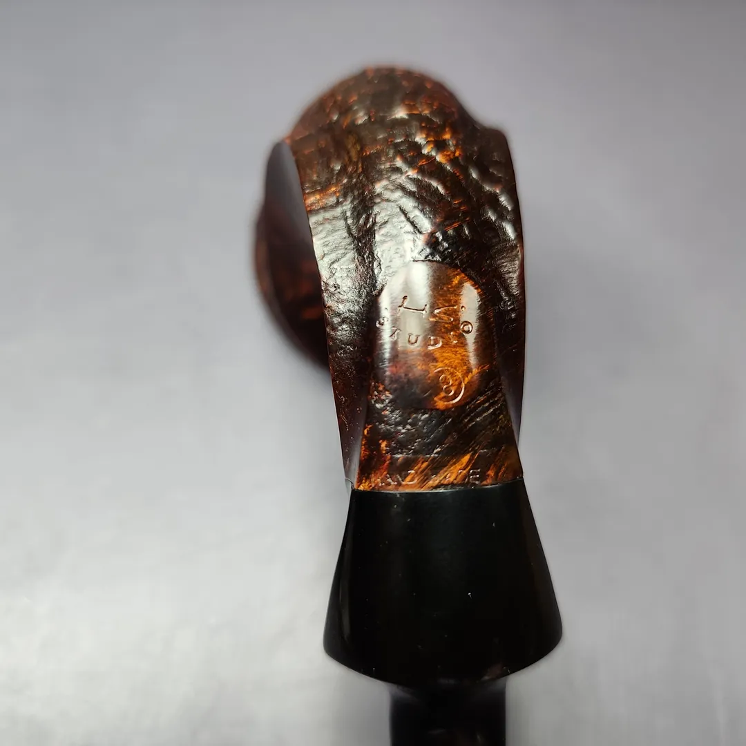 HS Studio Partially Sandblasted Horn Freehand Estate Briar Pipe, Unsmoked - Image 8