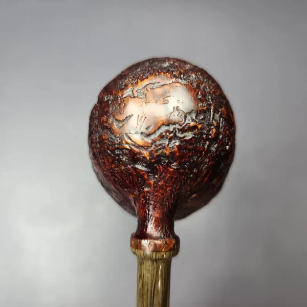 HS Studio Sandblasted Egg Churchwarden w/ Bamboo Estate Briar Pipe, Unsmoked - Image 8
