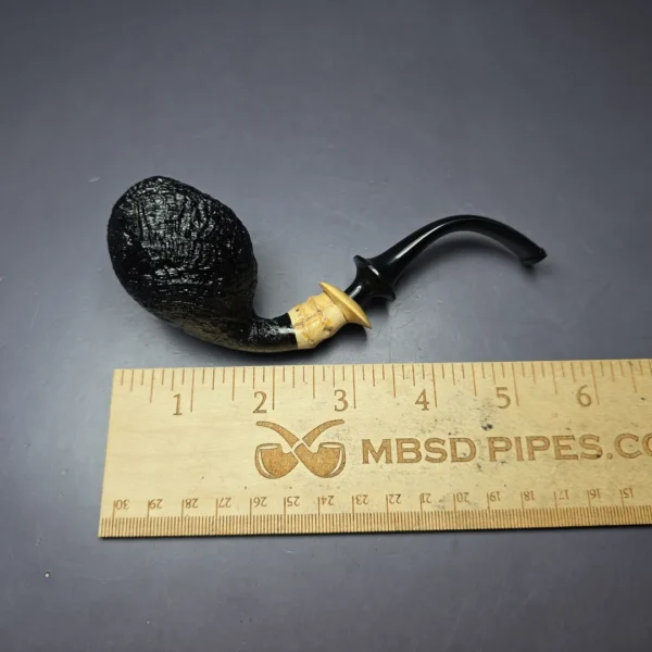 HS Studio Sandblasted Tomato w/ Bamboo & Boxwood Estate Briar Pipe, Unsmoked - Image 8