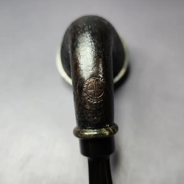 Sebastian Heck Sandblasted Calabash w/ Stabilized Poplar Burl Handmade Briar Pipe, New - Image 8