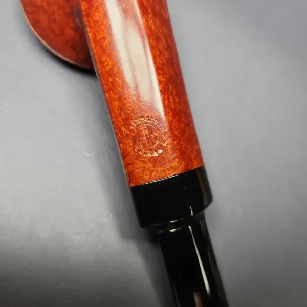 Sebastian Heck Smooth Panel Shank Bulldog w/ Plateaux Handmade Briar Pipe, New - Image 8
