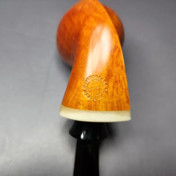 Sebastian Heck Smooth "Ivarsson" Blowfish w/ Bone Handmade Briar Pipe, New - Image 8