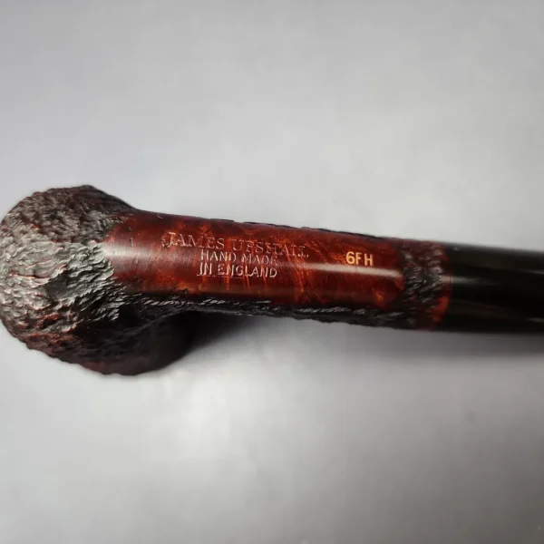 James Upshall Bark Group 6 Partially Rusticated Stack Estate Briar Pipe, Unsmoked - Image 8
