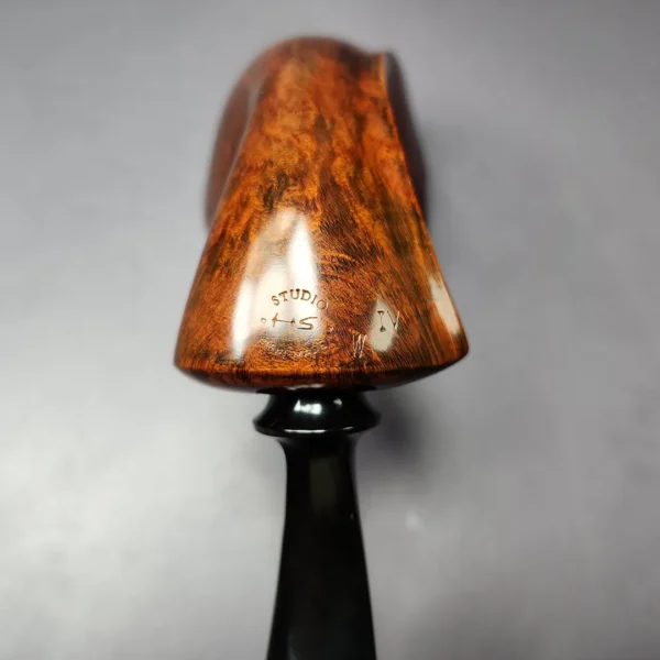 HS Studio Smooth Asymmetric Dublin w/ Reverse Calabash Estate Briar Pipe, Unsmoked - Image 8