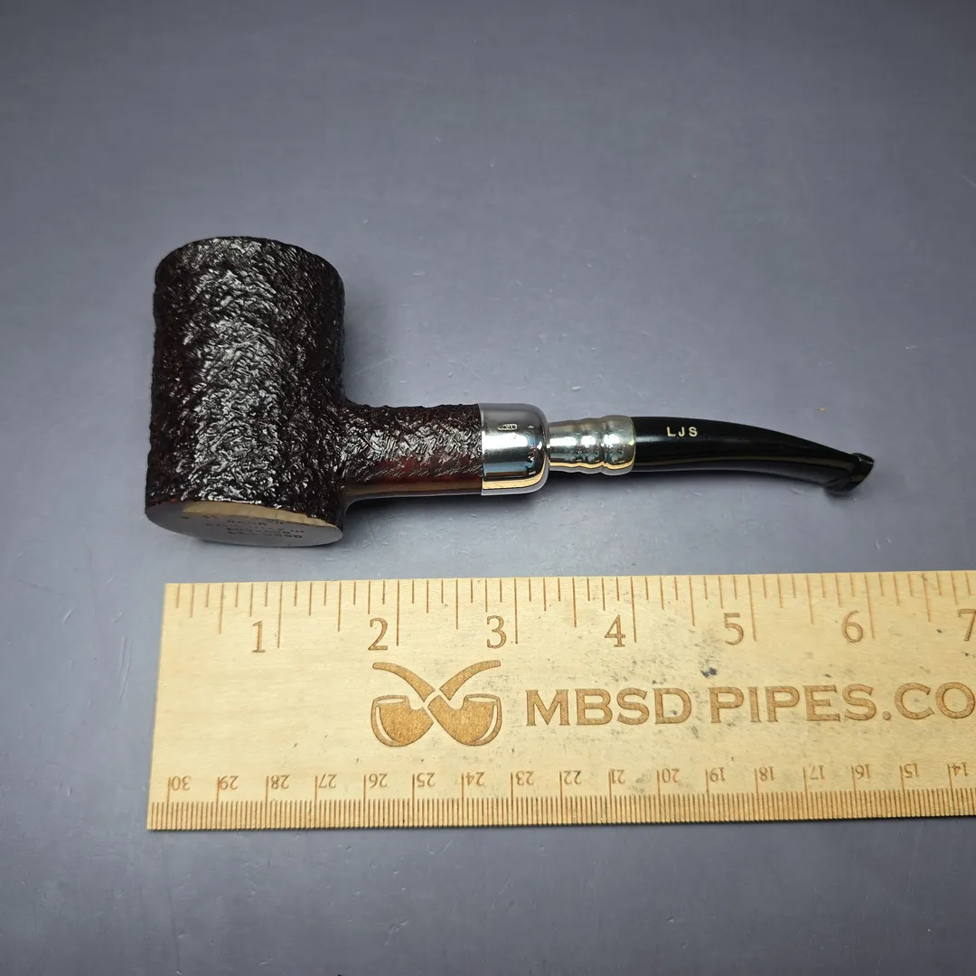 Ferndown Bark * Rusticated Poker w/ Silver Spigot Estate Briar Pipe, English Estates - Image 8