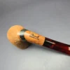Paronelli Rusticated Bent Billiard w/ Fossilized Oak Estate Briar Pipe, Unsmoked - Image 8
