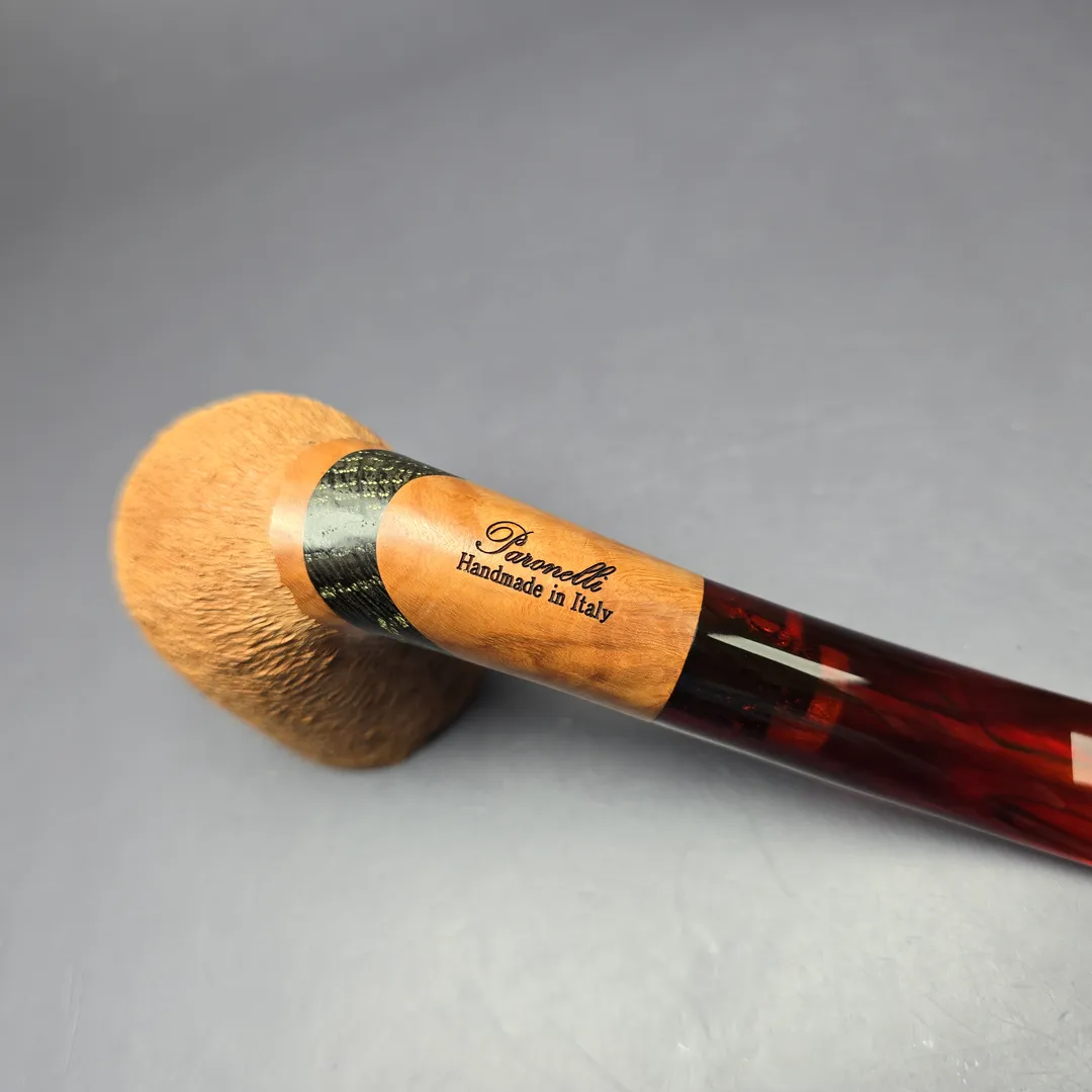 Paronelli Rusticated Bent Billiard w/ Fossilized Oak Estate Briar Pipe, Unsmoked - Image 8