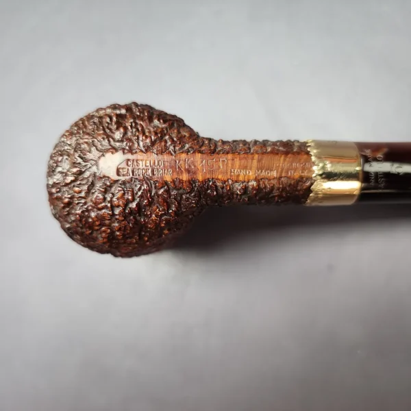 Castello Sea Rock Briar KK 15P Rusticated Billiard Estate Briar Pipe, Italian Estates - Image 8