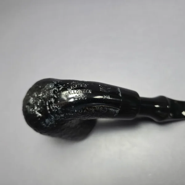Peterson 2025 Halloween Pipe 301 Sandblasted Bent Pot Briar Pipe, P-Lip, New - Image 8