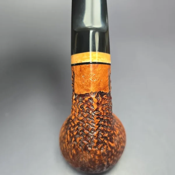 Jirsa Rusticated Squat Bulldog Estate Briar Pipe, Unsmoked, 9mm - Image 8