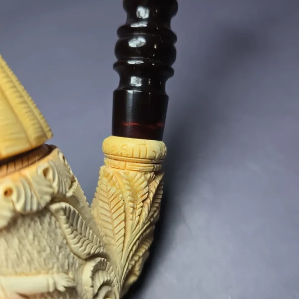 Mesut XL Whirling Dervishes Oom Paul w/ Cap Estate Block Meerschaum Pipe, Turkish Estates - Image 8
