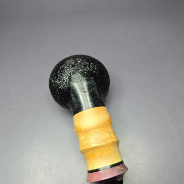 HS Studio Sandblasted Reverse Calabash Apple w/ Buddha Bamboo Estate Briar Pipe, Unsmoked - Image 8