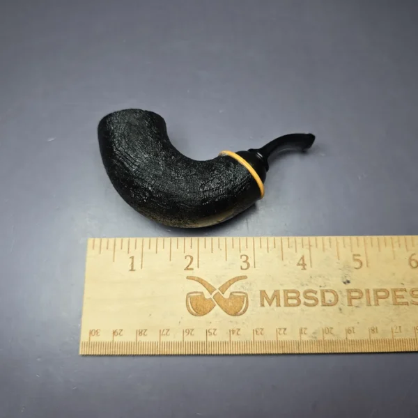 HS Studio Sandblasted Reverse Calabash Nosewarmer Estate Briar Pipe, Unsmoked - Image 8