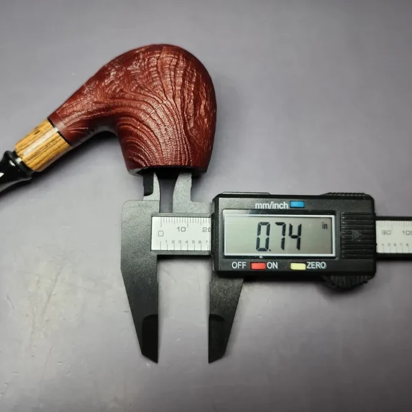MBSD Briars by Piero Vitale Vintage Sandblasted Brandy w/ Zebrawood Briar Pipe, New - Image 9