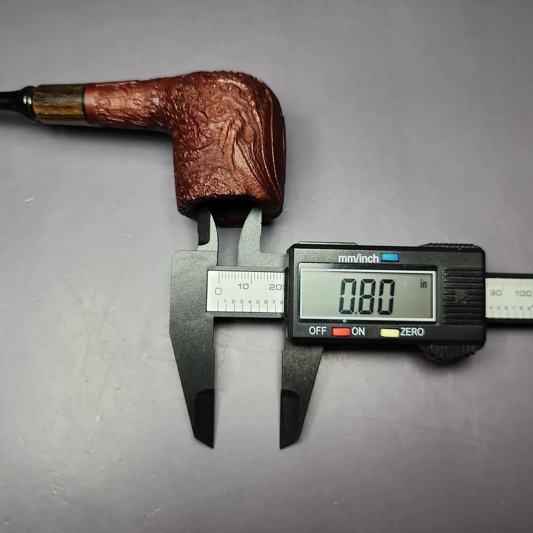 MBSD Briars by Piero Vitale Vintage Sandblasted Billiard w/ Zebrawood Briar Pipe, New - Image 9