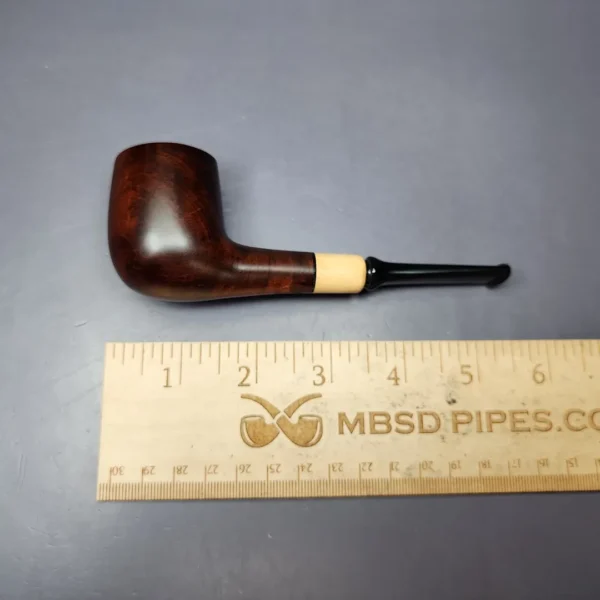 MBSD Briars by Piero Vitale Sienna Contrast Smooth Billiard w/ Olivewood Briar Pipe, New - Image 9