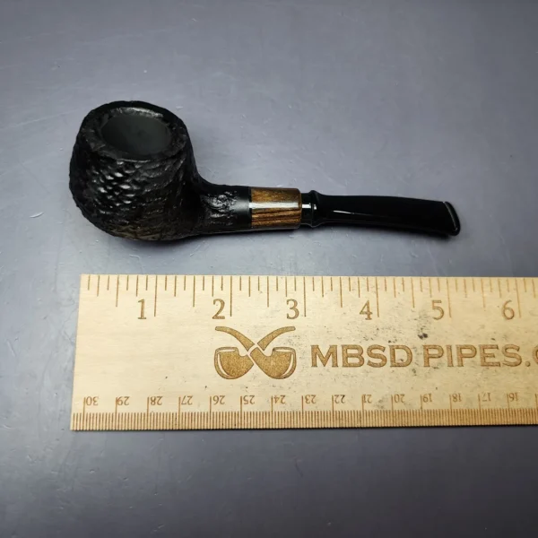MBSD Briars by Piero Vitale Black Rusticated Author w/ Zebrawood Briar Pipe, New - Image 9