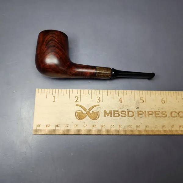 MBSD Briars by Piero Vitale Sienna Contrast Smooth Billiard w/ Zebrawood Briar Pipe, New - Image 8