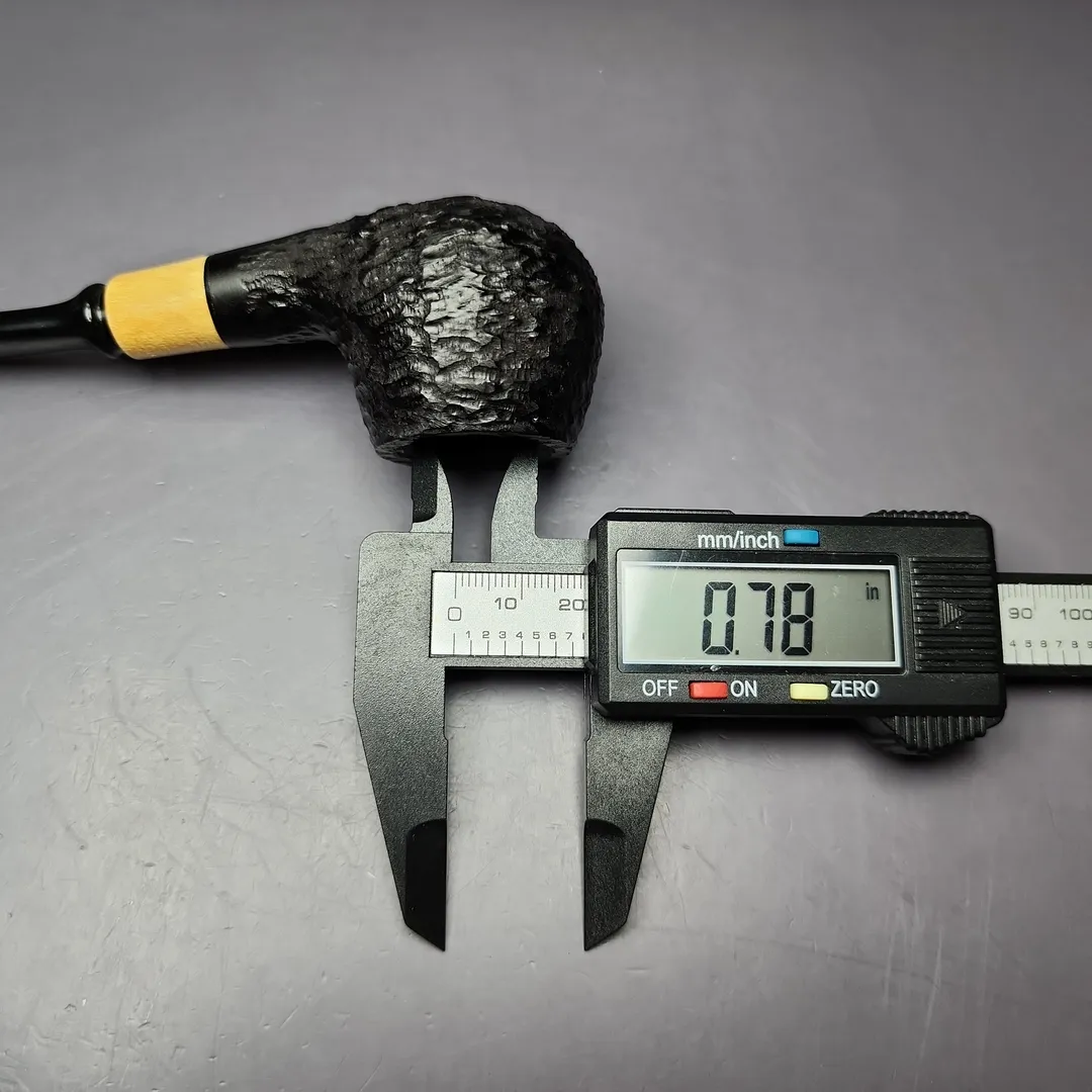 MBSD Briars by Piero Vitale Black Rusticated Author w/ Boxwood Briar Pipe, New - Image 9