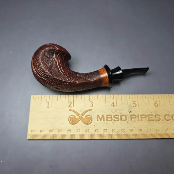 Papa Bear's Pipes by Tim Beaumont Sandblasted Wave Handmade Briar Pipe, New - Image 9