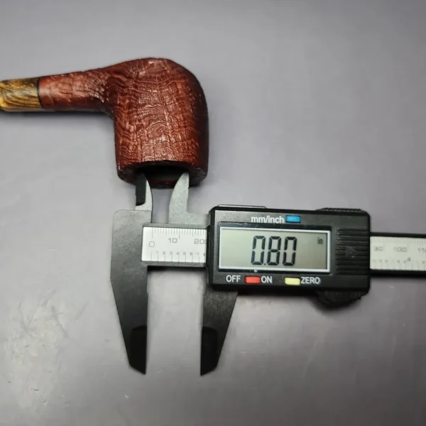 MBSD Briars by Piero Vitale Red Sandblasted Billiard w/ Zebrawood Briar Pipe, New - Image 9