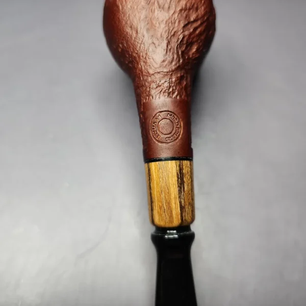 MBSD Briars by Piero Vitale Vintage Sandblasted Billiard w/ Zebrawood Briar Pipe, New - Image 9