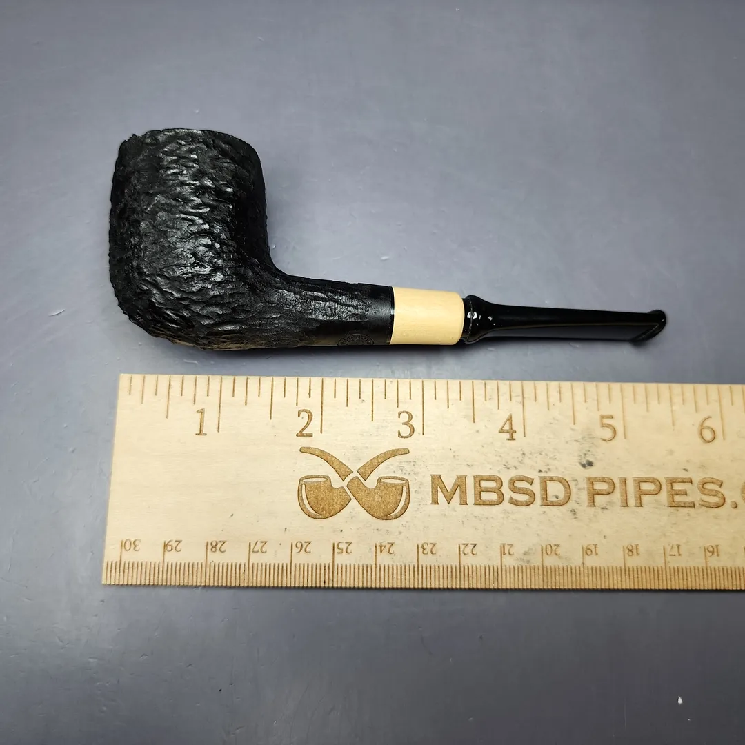 MBSD Briars by Piero Vitale Black Rusticated Billiard w/ Boxwood Briar Pipe, New - Image 9