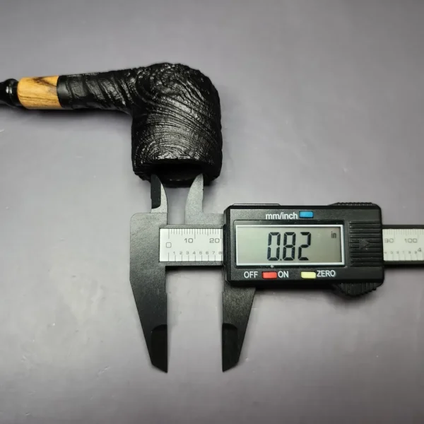 MBSD Briars by Piero Vitale Vintage Sandblasted Billiard w/Olivewood Briar Pipe, New - Image 9